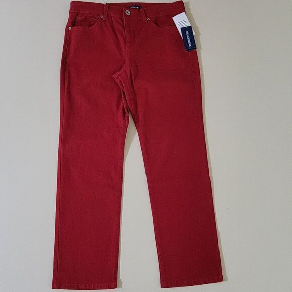 Bandolino Women's Mandie Signature Fit Mid Rise Straight Jean Apple Spice Red - Picture 6 of 16